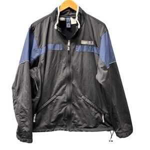 686 Jacket Mens Large Black Blue Vented Nylon Full Zip Fleece Lined + Pockets